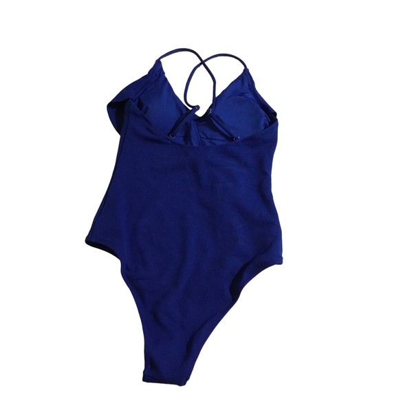 Cupshe One Piece Royal Blue Swim Suit Size Small NWT - Picture 3 of 7